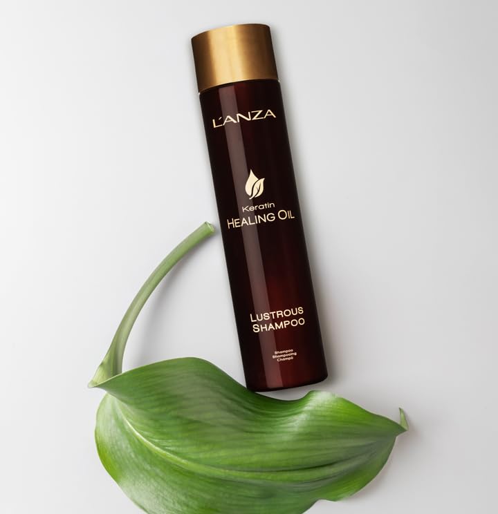 L'Anza Keratin Healing Oil Lustrous Shampoo, Keratin Shampoo For Dry Damaged Hair, Boosts Shine, Strength And Hair Health, Repai