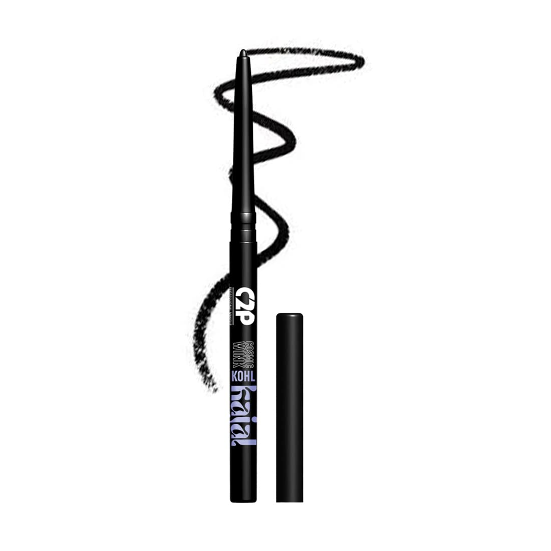 C2P Pro Cosmic Kohl Kajal For Women | Waterproof & SmudgeProof | 24H LongLasting Stay | Intense Black, Smooth Glide, OneSwipe