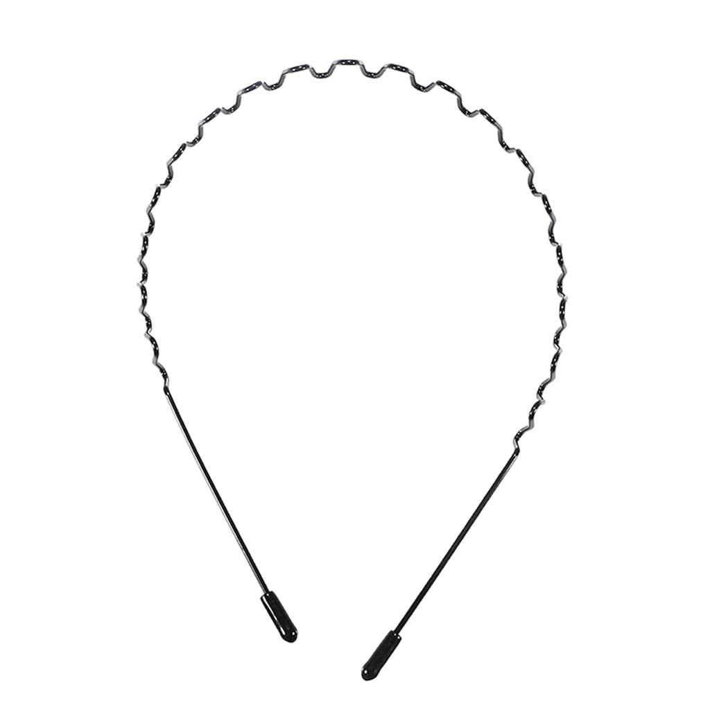 HEAVENGLOW 2x2pcs Uni Metal Spring Wavy Hairband Sports Face Wash Hair Loop Headband 05 | Hair CareStyling