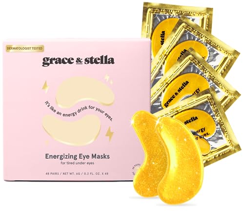 Under Eye Mask (gold, 48 Pairs) Eye Patch, Under Eye Patches for Dark circles and Puffiness Undereye Bags, Wrinkles - gel Under