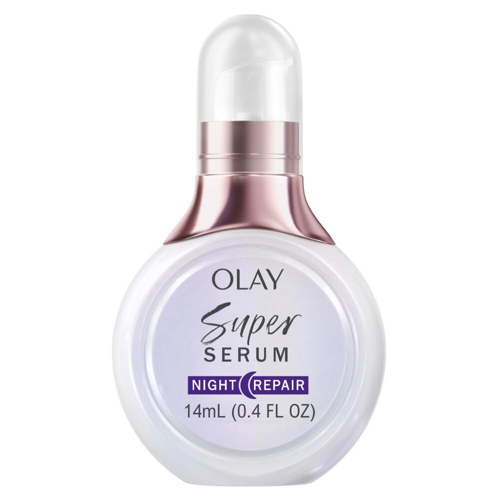 Olay Super Serum Night Repair Trial Size 5-in-1 Lightweight Skin Cell Renewing Face Serum, 0.4 fl oz, Wrinkle Correcting Skin Ca