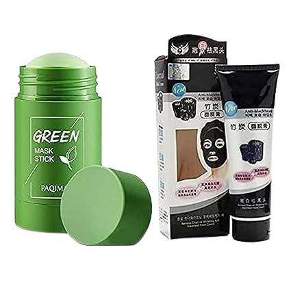 Justtya | Professional Oil Control AntiAcne Green Tea Purifying Clay Stick Mask And Charcoal Oil Control AntiAcne Deep Cleansi