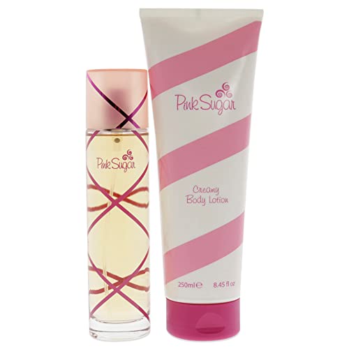 Aquolina Pink Sugar For Women 2 Pc Gift Set 34 Oz Eau De Toilette Spray, 845 Oz Creamy Body Lotion, Fresh Scent