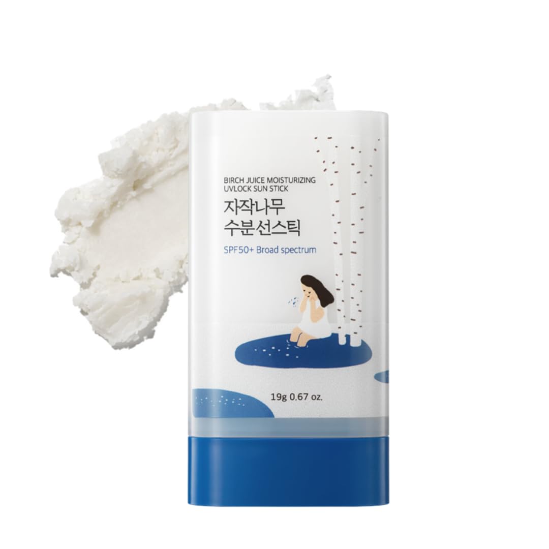 ROUND LAB Birch Juice Moisturizing UVLock Sun Stick 19g, 0.67oz. | Korean sunscreen, No White Cast, Strong UV Protection, portab
