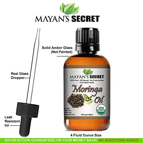 Organic Moringa Energy Oil 100% Pure Moringa Seed Oil from Rejuvenate Dull Skin - Great for Hair and Face, Botanical Anti-aging