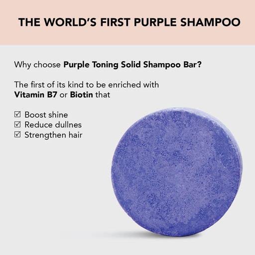 Kitsch Purple Shampoo Bar for Blonde Hair - Toning Purple Shampoo Bars with Biotin for Strengthening Hair & Neutralizing Brassy