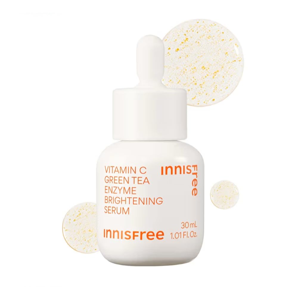 Innisfree Green Tea Enzyme Vitamin C Serum 30 Ml For Brightening Dark Spot Correction, Korean Face Serum For Radiant Glow