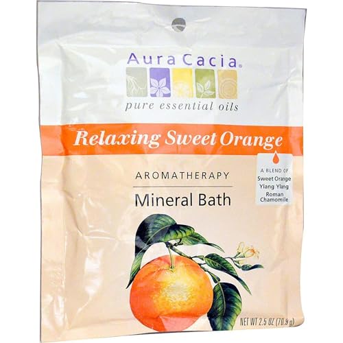 Aura Cacia Relaxing Sweet Orange Aromatherapy Mineral Bath | 2.5 oz. Packet