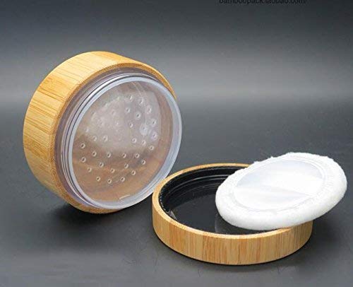 1Pcs 1OZ/30ml Empty Refillable Eco-friendly Bamboo Comestic Make-up Loose Powder Box Case Jar Pot Container Holder With Screw Li