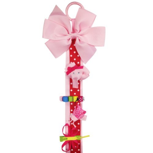 allydrew Hair Bows and Hair Clips Organizer, Pink Polka Dots