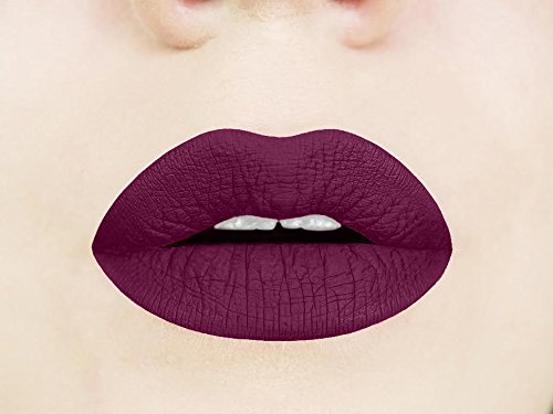 Aromi Black Cherry Matte Liquid Lipstick, Dark Plum Maroon Lip Color, Vegan And Cruelty-Free, Long-Lasting And Highly Pigmented