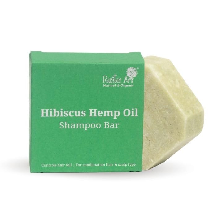 Rustic Art Hibiscus Shampoo Bar | Herbal Scalp Balance & Hair Strength | Natural Sulphate & Paraben Free | 75G