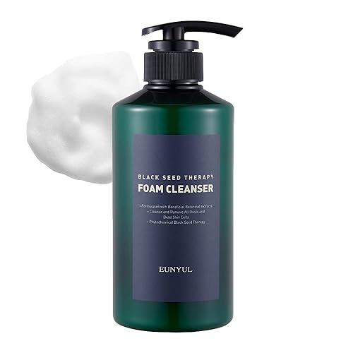 Eunyul Blackseed Foam Cleanser 16.9Fl.Oz (500Ml) Korean Skincare Large Size Face Wash Facial Foaming Cleanser