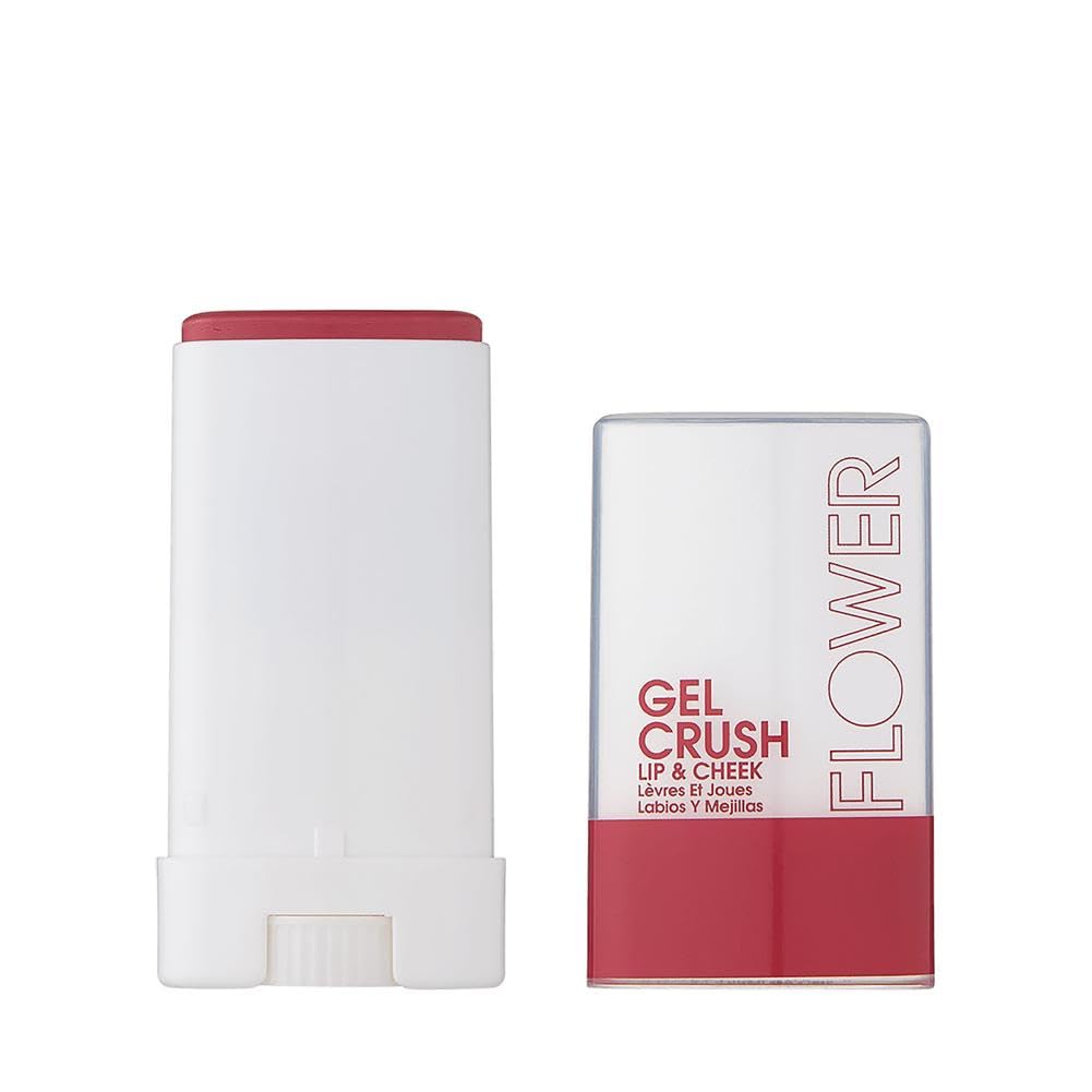 FLOWER BEAUTY By Drew Barrymore Lip & Cheek Gel Crush - Cream Blush and Lips Tint in One Portable Multistick - Hydrating Burst o