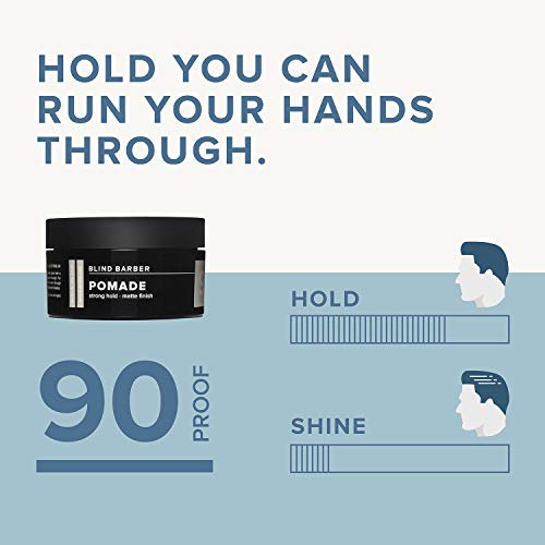 Blind Barber 90 Proof Pomade - Matte Styling Pomade For Men - Strong Hold, Natural Finish Texture Paste With Hops & Tonka Bean -