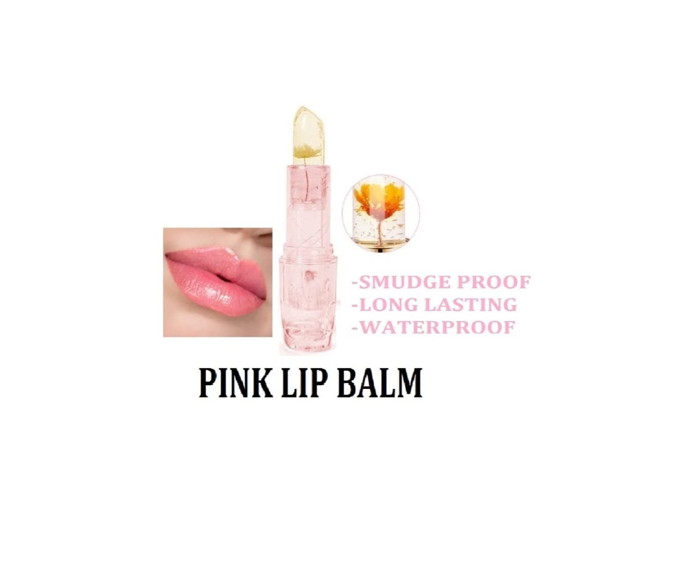 Arrx Pink Flower Lip Balm Stick,Lip Gloss (Pack Of 1)