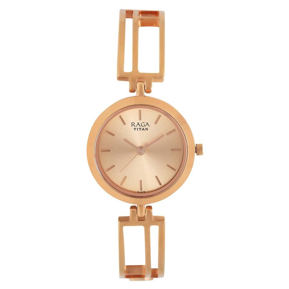 Titan Raga Viva-3 Analog Round Watch For WomenS, Gold, Free Size, Classic