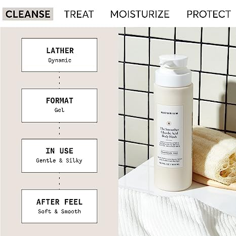 Naturium The Smoother Glycolic Acid Exfoliating Body Wash, Soft & Smoothing Cleanser, 16.9 Oz (Duo 2-Pack)