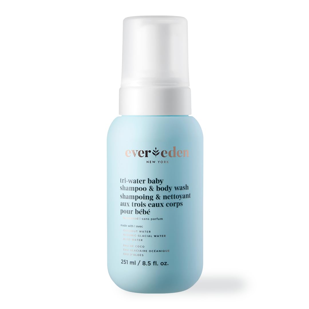 Evereden Tri-Water 2-In-1 Cooling Baby Shampoo And Body Wash: Gentle Cleansing With Coconut, Oceanic Glacial, And Aloe Waters |