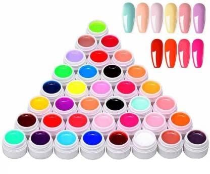 Thr3E Strokes Gdcoco 36 Colors 5Ml Uv Gel Kit - Soak Off Led Nail Art Pure Color Gel Paint - Uv Gel Polish