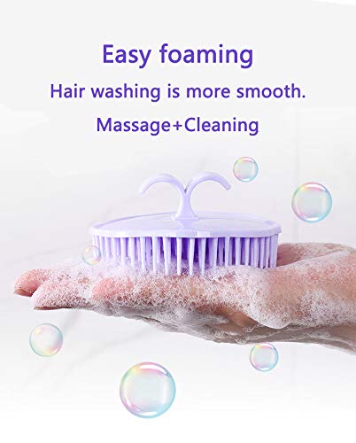 Hair Scalp Brush Dandruff Cleaning Brush Shower Scalp Shampoo Brush Scalp Massager Pack Of 2 (Orange And Violet)