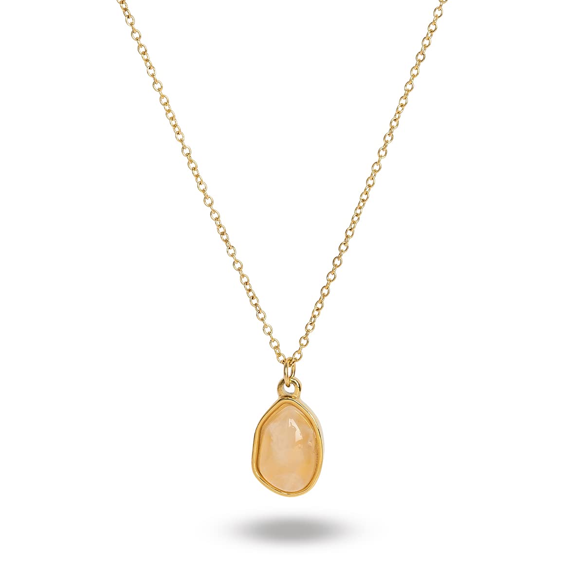 Palmonas Pink Quartz Necklace For Women  Gold Plated Necklace Chain, Waterproof & Anti Tarnish Jewellery | Gift For Women & Gir