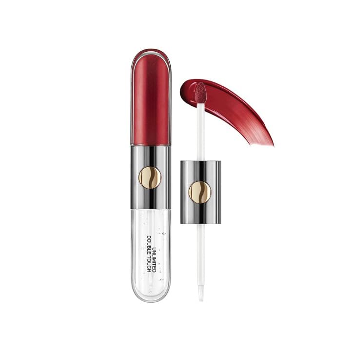 Vba TwoStep Liquid Lipstick With Moisturizing Lip Oil Double Head Waterproof Lip Gloss NonSticky Tinted With Fruit Flavor Lip 