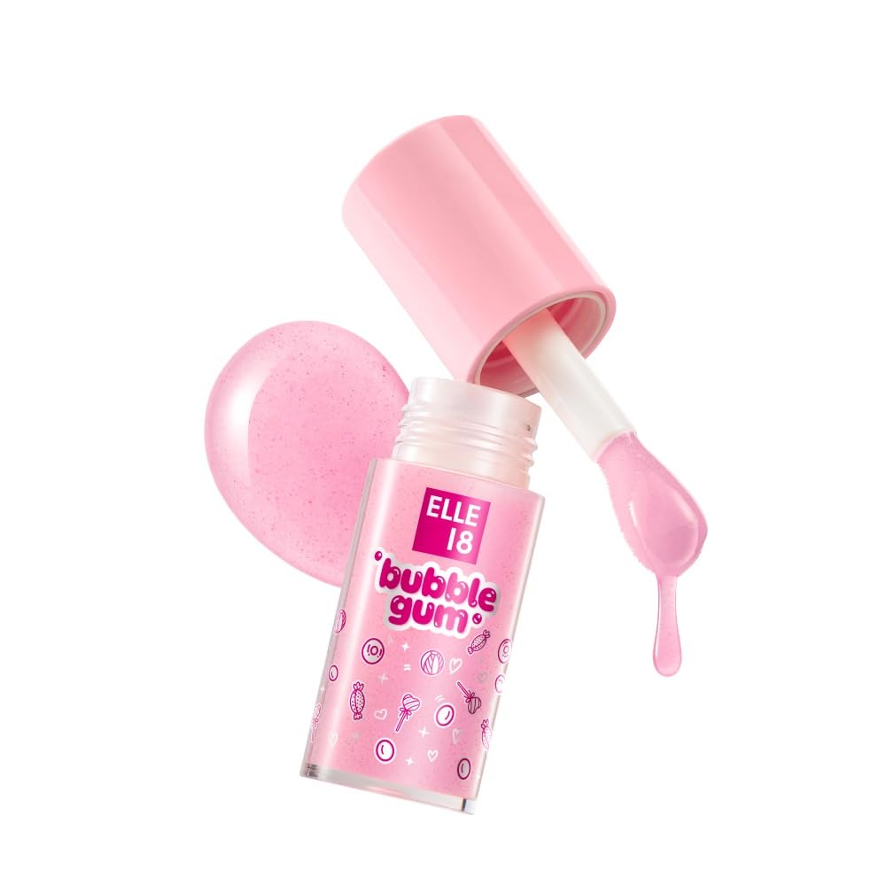 Elle 18 Bubblegum Lip Jelly, Lip Gloss  Berry, Pigmented, Fuller Lips|5 Ml
