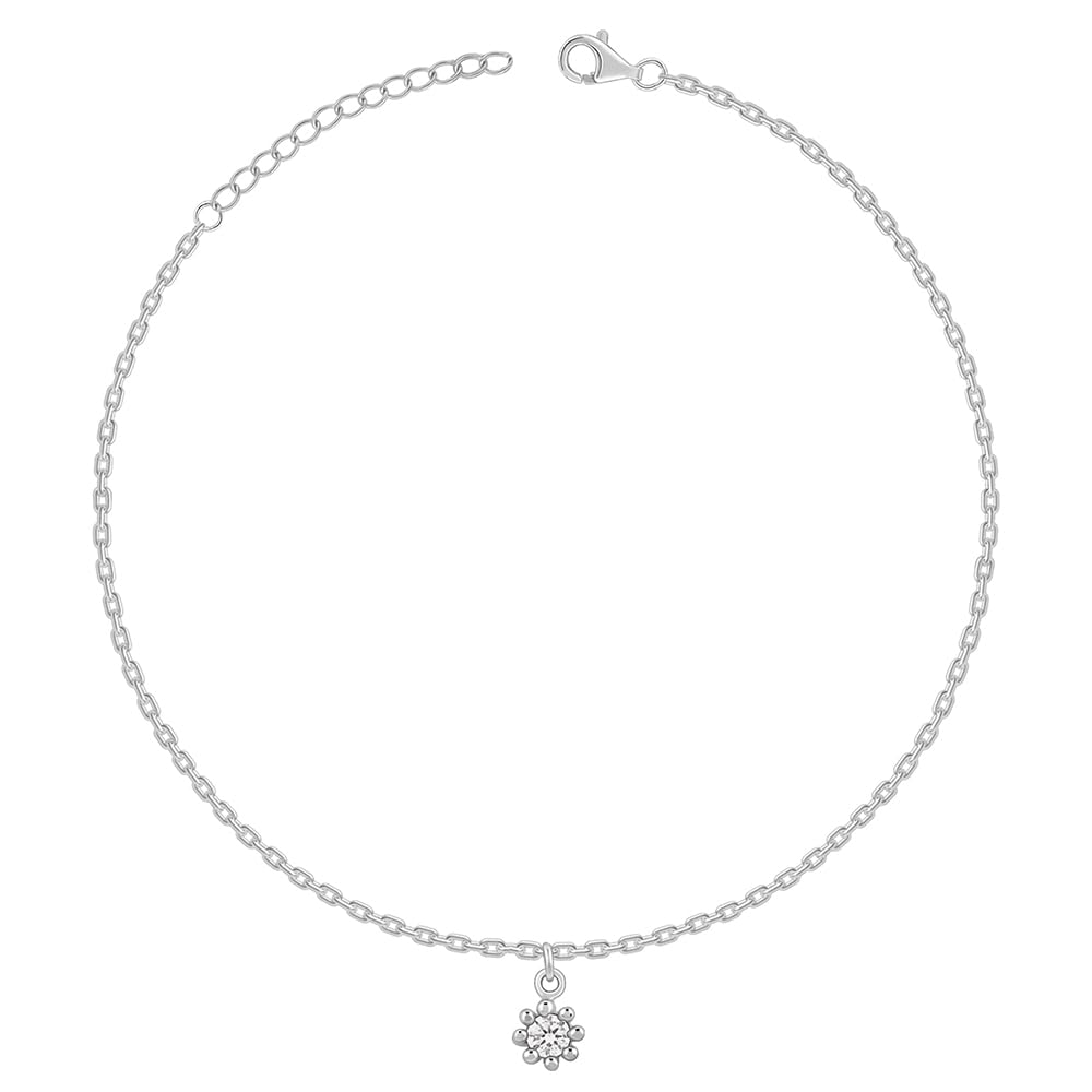 Giva 925 Silver Glow Linked Chain Anklet,Single | Anklets For Women And Girls | With Certificate Of Authenticity And 925 Stamp |