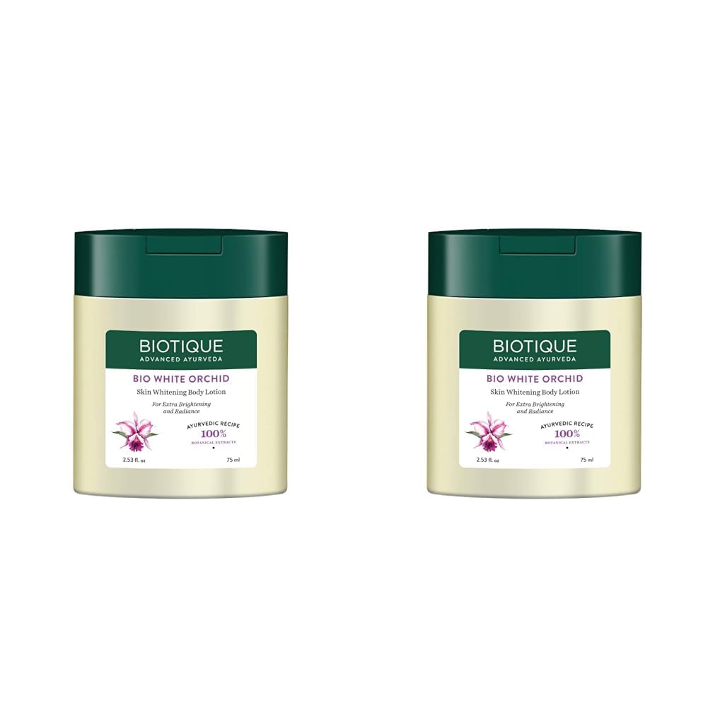 Biotique White Orchid Skin Brightening Body Lotion For Normal Skin, 75Ml (Pack Of 2)