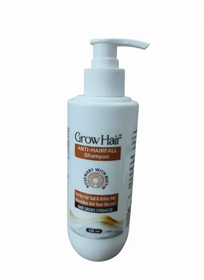 Grow Hair Anti Hairfall Shampoo With Biotin, For Hair Grows Stronger 250Ml (Pack Of 2)