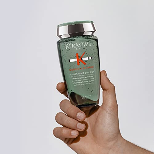 KERASTASE genesis Homme Bain De Force Shampoo For Men  Deep cleansing, cooling, Strengthening & Hydrating  For Scalp, Hair & Bea