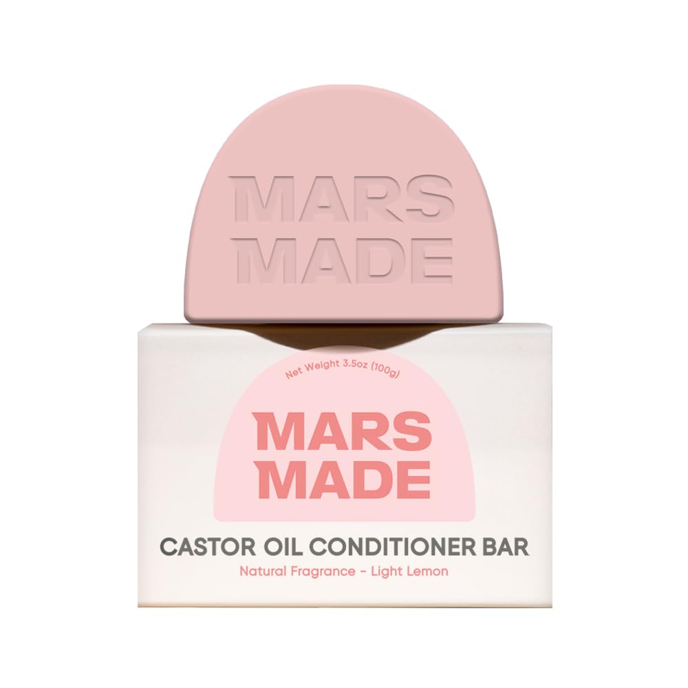 MARS MADE Castor Oil Conditioner Bar - Nourishing & Soothing Natural Deep Conditioner for All Hair Types - Hair Moisturizing, Cl