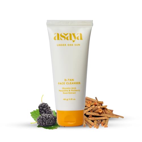 Asaya Detan Face Wash | Glycolic Acid, Berry Extract & Manjistha | Tan Removal Face Cleanser For Men & Women | Normal, Combinati