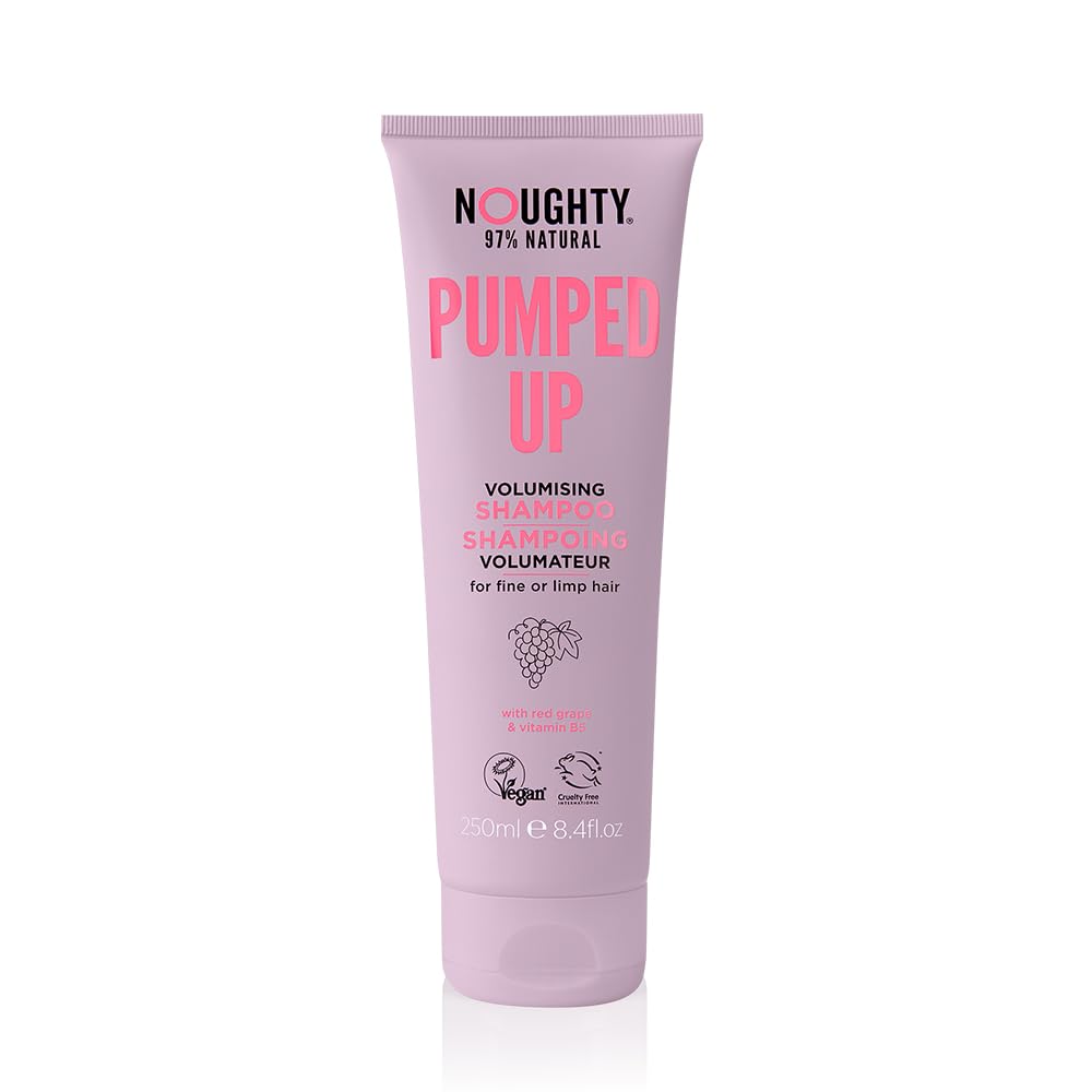 Noughty 97% Natural Pumped Up Volumising Shampoo To Gently Cleanse And Volumise Fine Or Limp Hair With Red Grape And Vitamin B5,