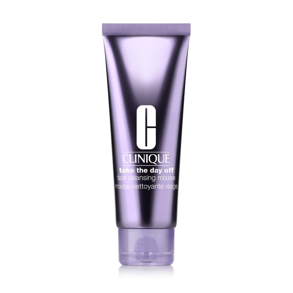 Clinique Take The Day Off Facial Cleansing Mousse With Hyaluronic Acid + Glycerin | Dissolves Makeup, Sunscreen + Pollution, 4.2