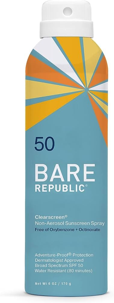 Bare Republic Clearscreen Sunscreen Spf 50 Sunblock Spray, Water Resistant With An Invisible Finish, 6 Fl Oz Each, 2 Pack