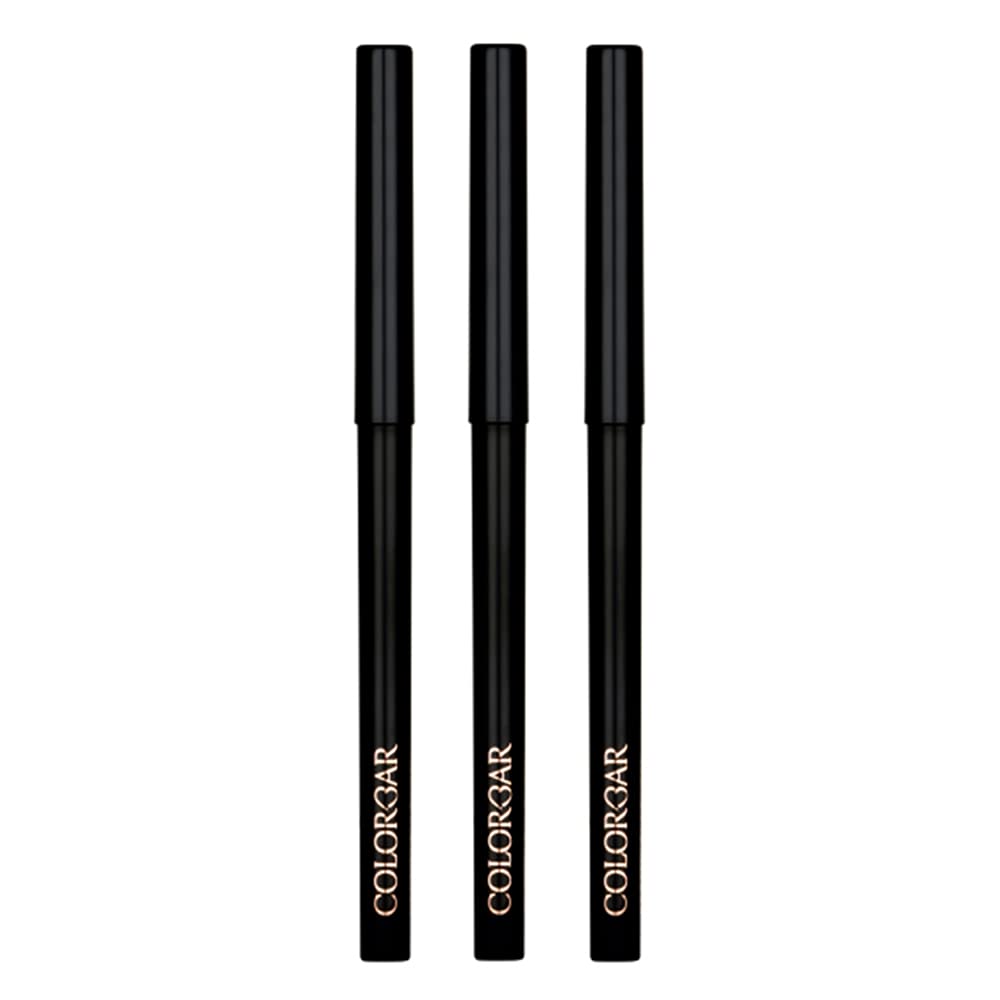 Colorbar Shimmery Intensely Rich Pencil Kajal Pack Of 3,Black