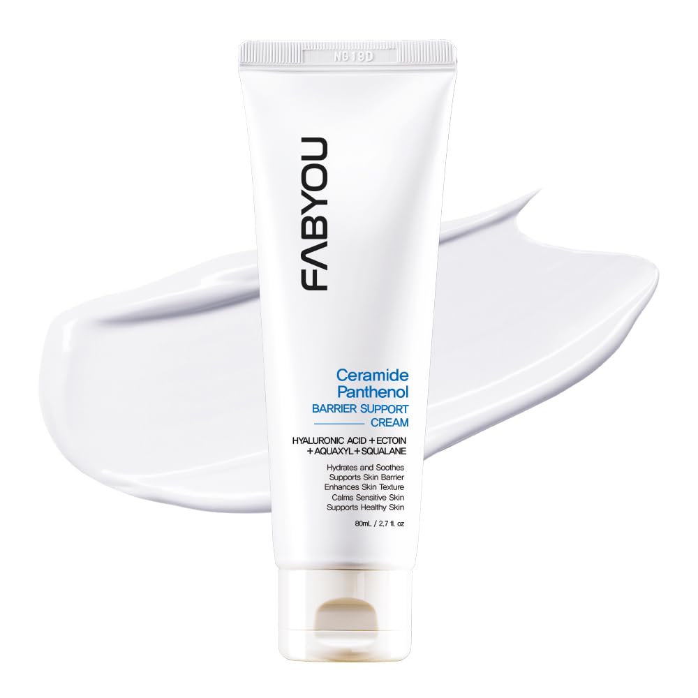 FABYOU Ceramide Panthenol Skin Barrier Support Cream 2.7 Oz - Moisturizing, Barrier Care with 8 Hyaluronic Acids. Non-Sticky, De