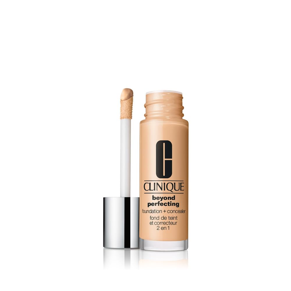 Clinique Beyond Perfecting Liquid Lightweight Full Coverage Foundation + Concealer For Dry Combination to Oily Skin Types, Biscu