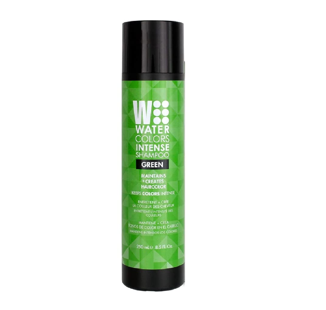 Watercolors Intense Color Depositing Sulfate Free Shampoo, Maintains & Enhances Hair Color (Intense Green 8.5 Fl Oz)