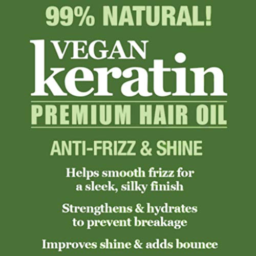 Difeel Vegan Keratin Premium Hair Oil - Anti Frizz & Shine 7.1 Oz.