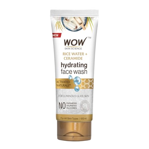 Wow Skin Science Rice Water & Ceramide Hydrating Face Wash | Brightens Skin | Tightens Pores | Locks In Moisture | Reduces Fine 
