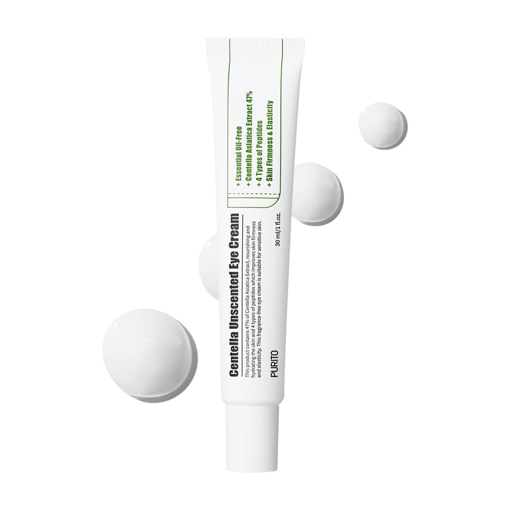 PURITO Centella Unscented Eye Cream, Korean Centella, for Sensitive Skin, Soothing, Facial Eye Cream for face, Dark Circles, Aro