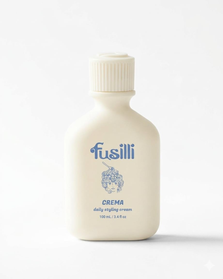 FUSILLI Crema Daily Styling Cream for Curly Wavy Hair  Travel Size 100ml | LeaveIn Curl Cream | Lightweight Hydrating | No Res