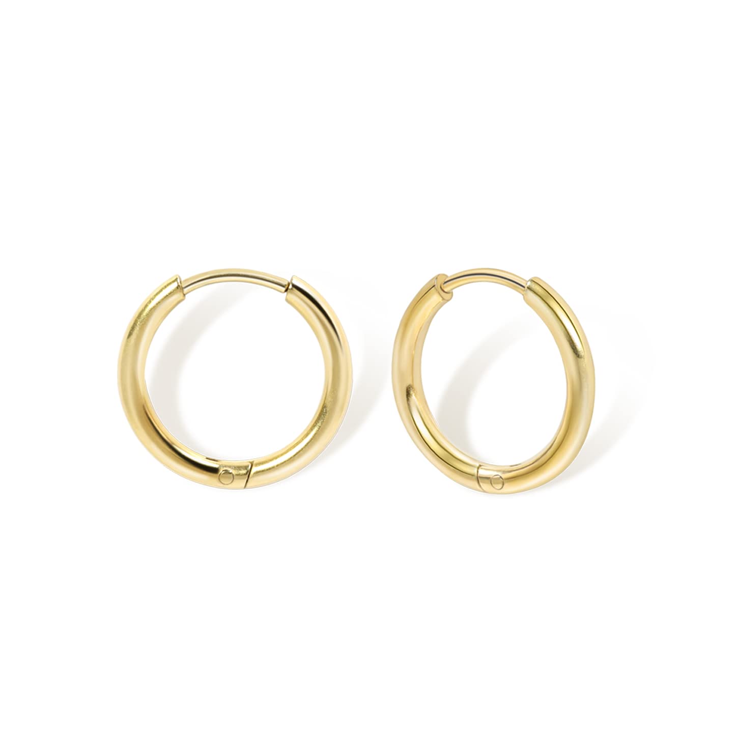 Small Gold Hoop Earrings Leightweight: Hinged Huggie Hoop Earrings for Lobe Cartilage Helix Tiny Hoops Earrings in Gold Plated f