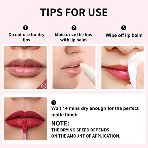 Oulac Matte Liquid Orange Lipstick For Women, Long Lasting Lipstick Waterproof Lip Stain, No Transfer, Creamy High Pigmented For