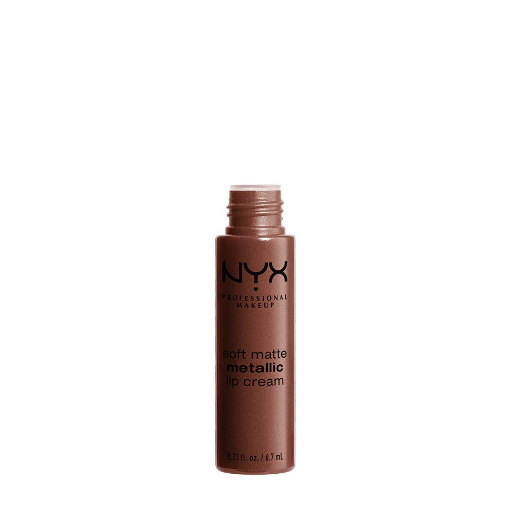 Nyx Professional Makeup Soft Matte Metallic Lip Cream, Liquid Lipstick - Dubai (Medium Cool Brown)
