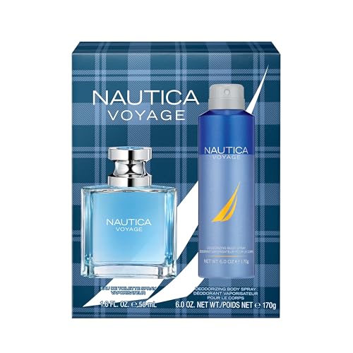Nautica Voyage 2-Piece Giftset, Eau de Toilette & Deodorizing Body Spray, 1.6oz, 6.0oz