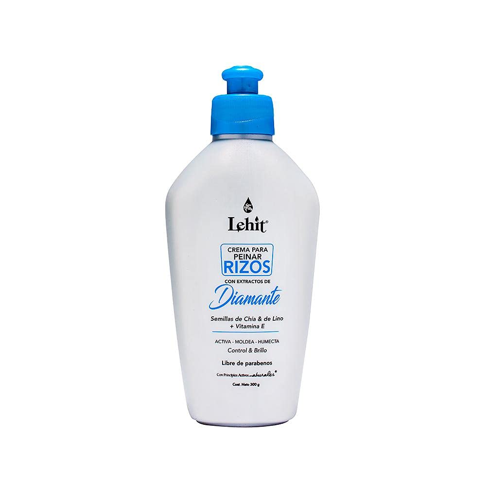 Lehit Crema Para Peinar Rizos Con Extractos De Diamante Semillas de Chia & De Lino + | Styling Cream Curls With Diamond Extracts